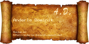 Anderle Dominik névjegykártya